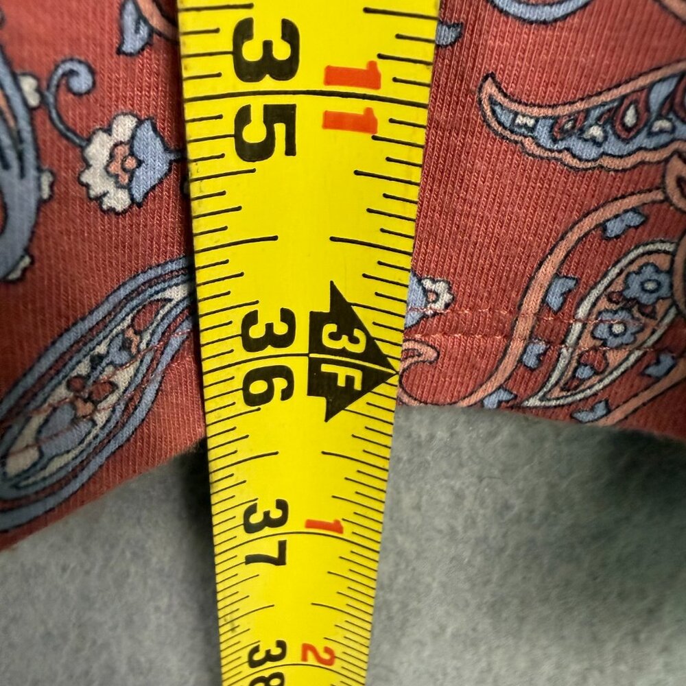 J Jill L Petite Red Rocks Paisley Pintuck Pleat Shift Dress Dark Peach Sunset PL - Picture 13 of 14